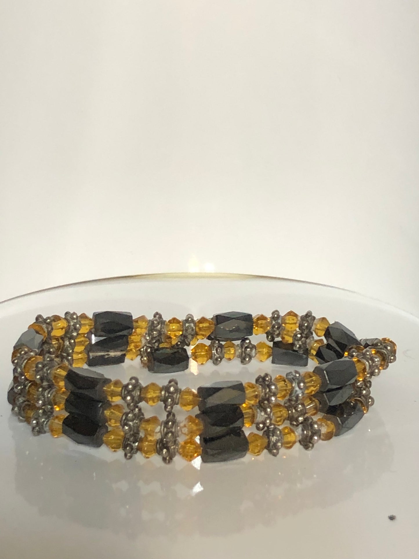 Magnetic Hematite Beaded Bracelet - Necklace / Bracelet / Lariat / Choker 23 in