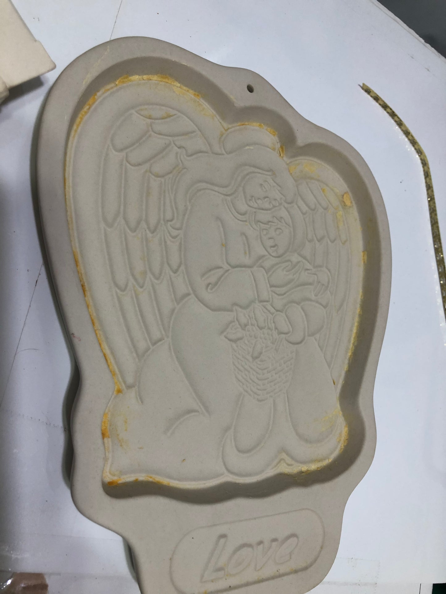 Love - Vintage The 1996 Longaberger Pottery Angel Series Cookie Mold w/Box